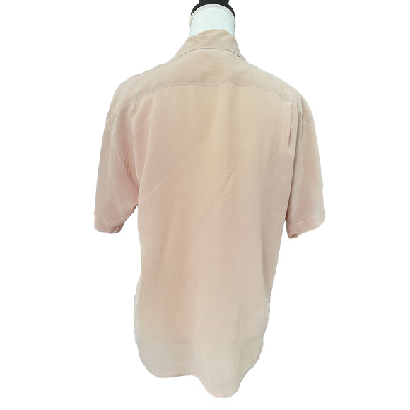 Spencer Jeremy Vintage Blouse Women's Powder Pink 100% Silk short sleeve sz S - Picture 2 of 6